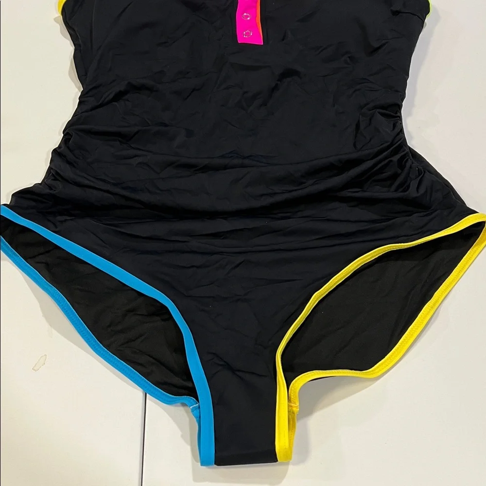 B2Prity - L, black a neon trimmed‎ suit, 1 piece
